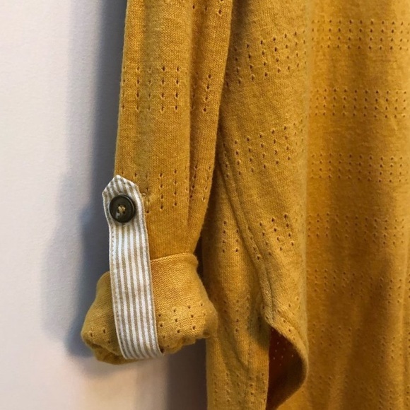 Anthropologie Akemi + Kin Sylvie Pointelle mustard sweater - Picture 2 of 6